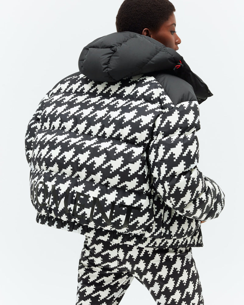 Houndstooth, Black/Snow White, Puffer Jacket