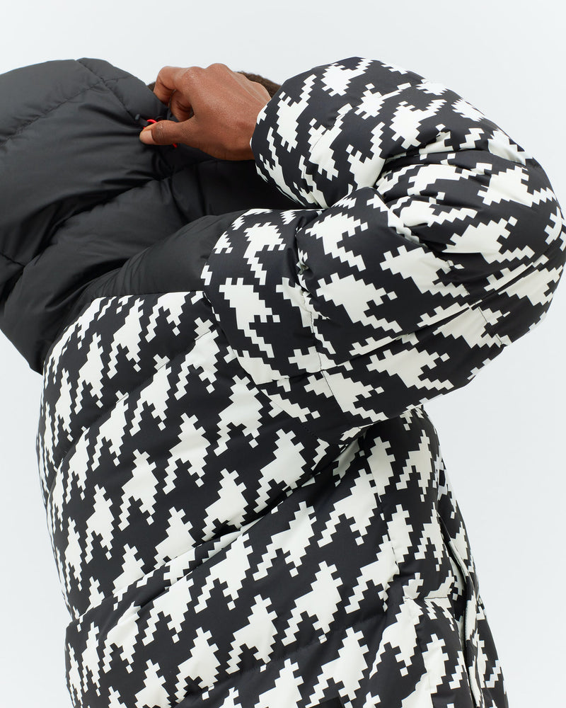 Houndstooth, Black/Snow White, Puffer Jacket